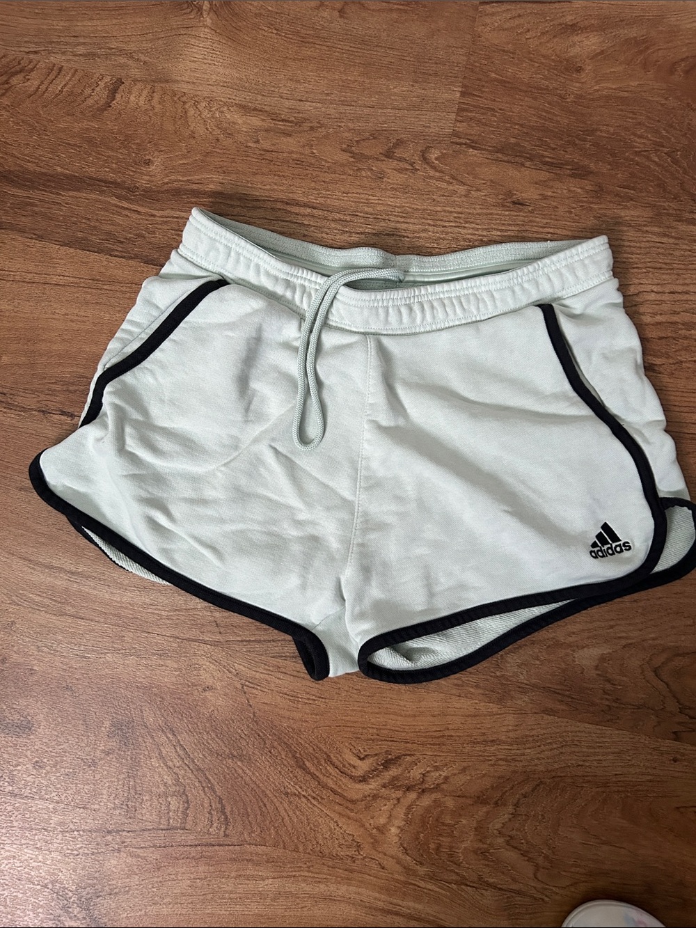 adidas Women's Light Green Athletic Shorts with Black Trim